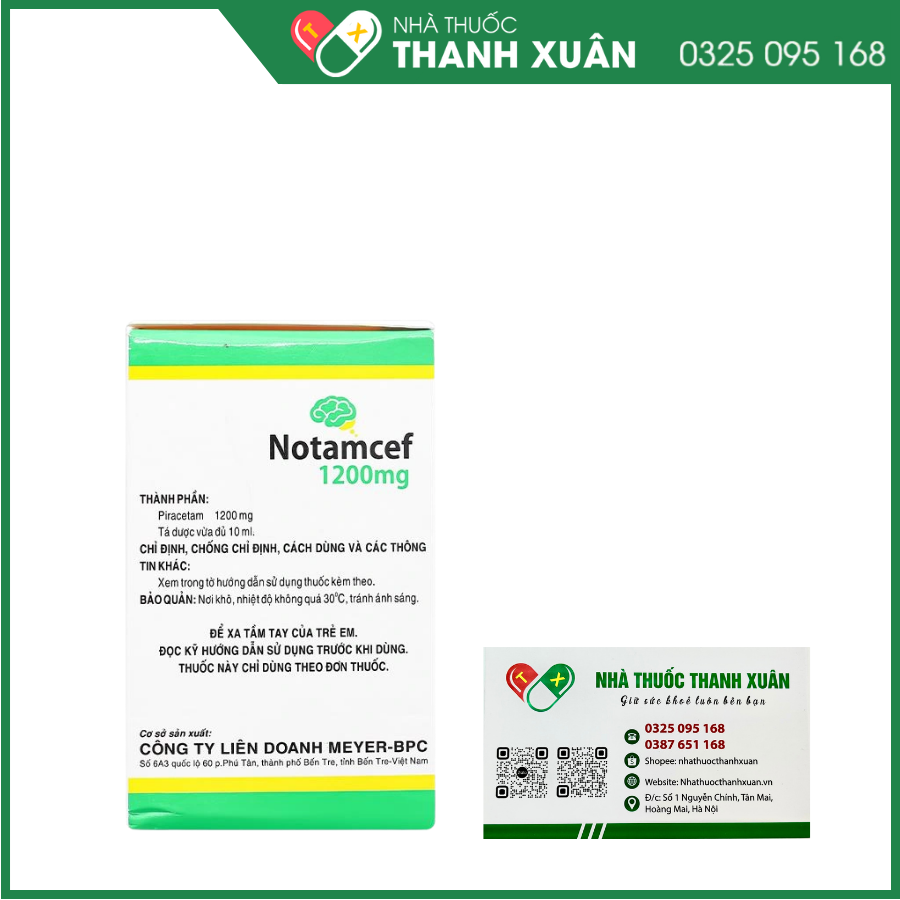 Dung dịch uống Notamcef 1200mg/10ml điều trị triệu chứng chóng mặt
